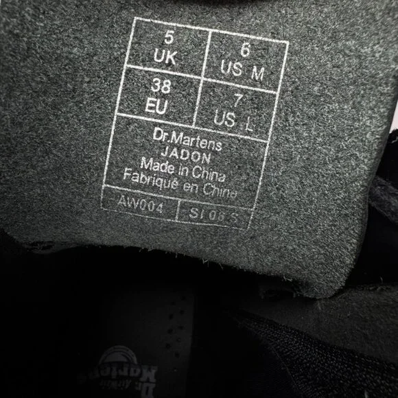 Dr. Martens Jadon Lace-Up Boots Sz 7 Black Leather Platform Airwair Goth Grunge - Picture 14 of 16